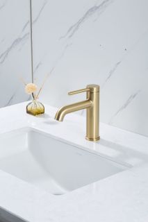 Смеситель для раковины Gappo G1006-3 золотой сатин